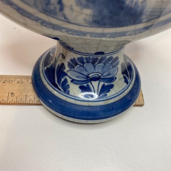 RARE ANTIQUE DUTCH DELFT HOLLAND PORCELEYNE FLES VASE DUTCH SCENERY Windmill - Picture 16 of 16